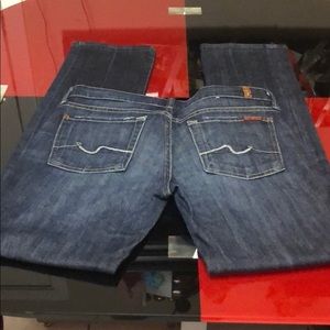 7 for all mankind straight leg jeans, size 28